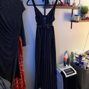 Dance & Marvel Black and White Striped Maxi Dress